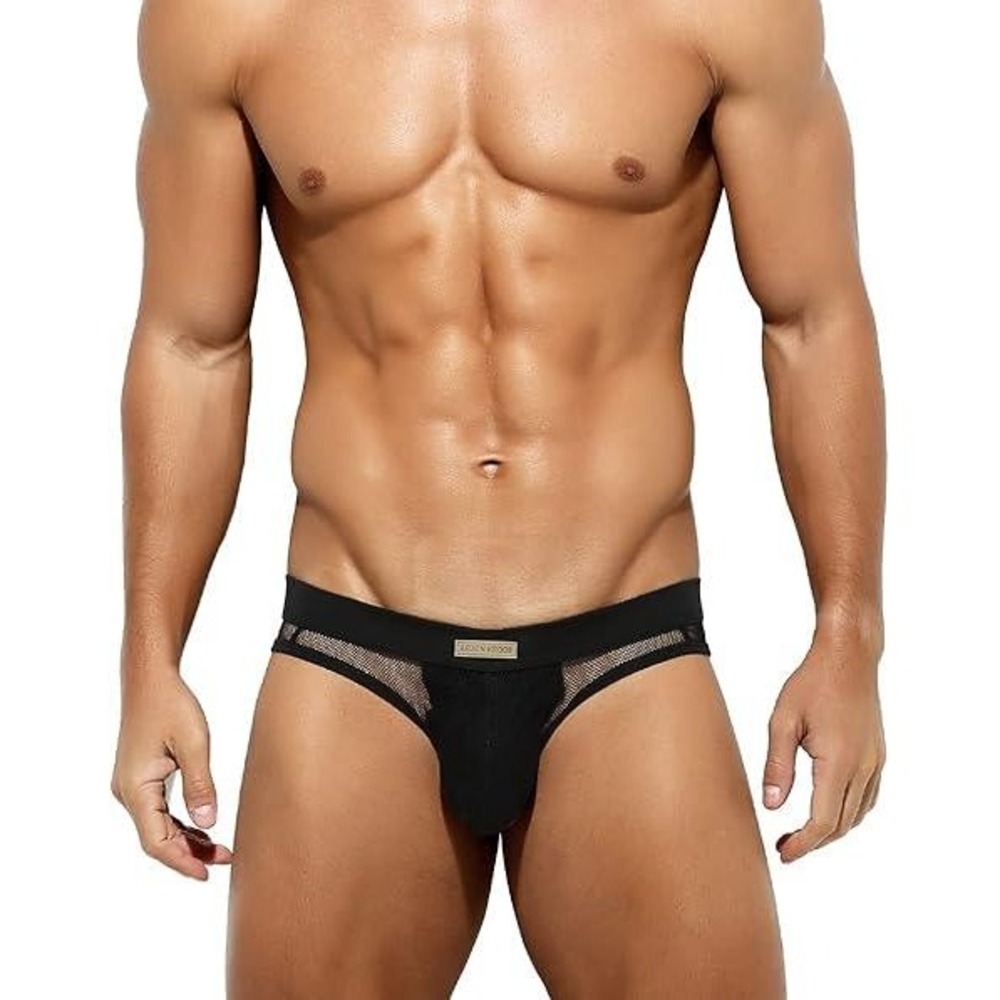 Arjen Kroos Men's L Black Sexy Briefs Breathable Comfortable Mesh Underwear